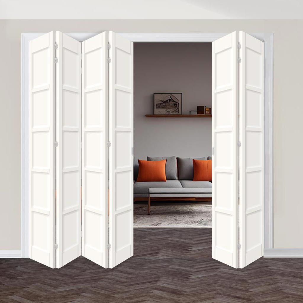 Six Folding Door & Frame Kit - Eco-Urban® Bedford 5 Panel DD6205P 4+2 - Colour & Size Options