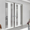 Bespoke Handmade Eco-Urban® Avenue 2 Pane 1 Panel Double Absolute Evokit Pocket Door DD6410G Clear Glass - Colour Options