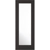 Top Mounted Black Sliding Track & Door - Diez Charcoal Black 1L Door - Raised Mouldings - Clear Glass - Prefinished