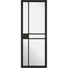 Sirius Tubular Stainless Steel Sliding Track & Greenwich Double Door - Clear Glass - Black Painted - Prefinished