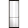 Sirius Tubular Stainless Steel Sliding Track & Liberty 4 Pane Double Door - Clear Glass - Black Painted