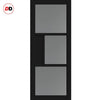 Urban Ultimate® Room Divider Breda 3 Pane 1 Panel Door Pair DD6439T - Tinted Glass with Full Glass Sides - Colour & Size Options