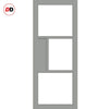 Room Divider - Handmade Eco-Urban® Breda with Two Sides DD6439C - Clear Glass - Premium Primed - Colour & Size Options