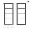 Urban Ultimate® Room Divider Brooklyn 4 Pane Door Pair DD6308F - Frosted Glass with Full Glass Sides - Colour & Size Options