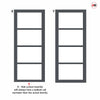 Urban Ultimate® Room Divider Brooklyn 4 Pane Door Pair DD6308C with Matching Sides - Clear Glass - Colour & Height Options