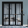 Urban Ultimate® Room Divider Cairo 6 Pane Door Pair DD6419C with Matching Side - Clear Glass - Colour & Height Options