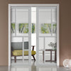 Handmade Eco-Urban® Cairo 6 Pane Double Evokit Pocket Door DD6419G Clear Glass - Colour & Size Options