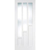 Saturn Tubular Stainless Steel Sliding Track & Coventry Double Door - Clear Glass - Primed