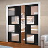 Handmade Eco-Urban® Cusco 4 Pane 4 Panel Double Evokit Pocket Door DD6416G Clear Glass - Colour & Size Options