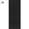 Top Mounted Black Sliding Track & Solid Wood Door - Eco-Urban® Leith 9 Panel Solid Wood Door DD6316 - Shadow Black Premium Primed