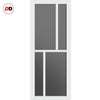 Urban Ultimate® Room Divider Hampton 4 Pane Door Pair DD6413T - Tinted Glass with Full Glass Sides - Colour & Size Options