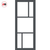 Urban Ultimate® Room Divider Arran 5 Pane Door Pair DD6432F - Frosted Glass with Full Glass Side - Colour & Size Options