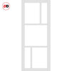 Bespoke Room Divider - Eco-Urban® Arran Door Pair DD6432F - Frosted Glass with Full Glass Sides - Premium Primed - Colour & Size Options