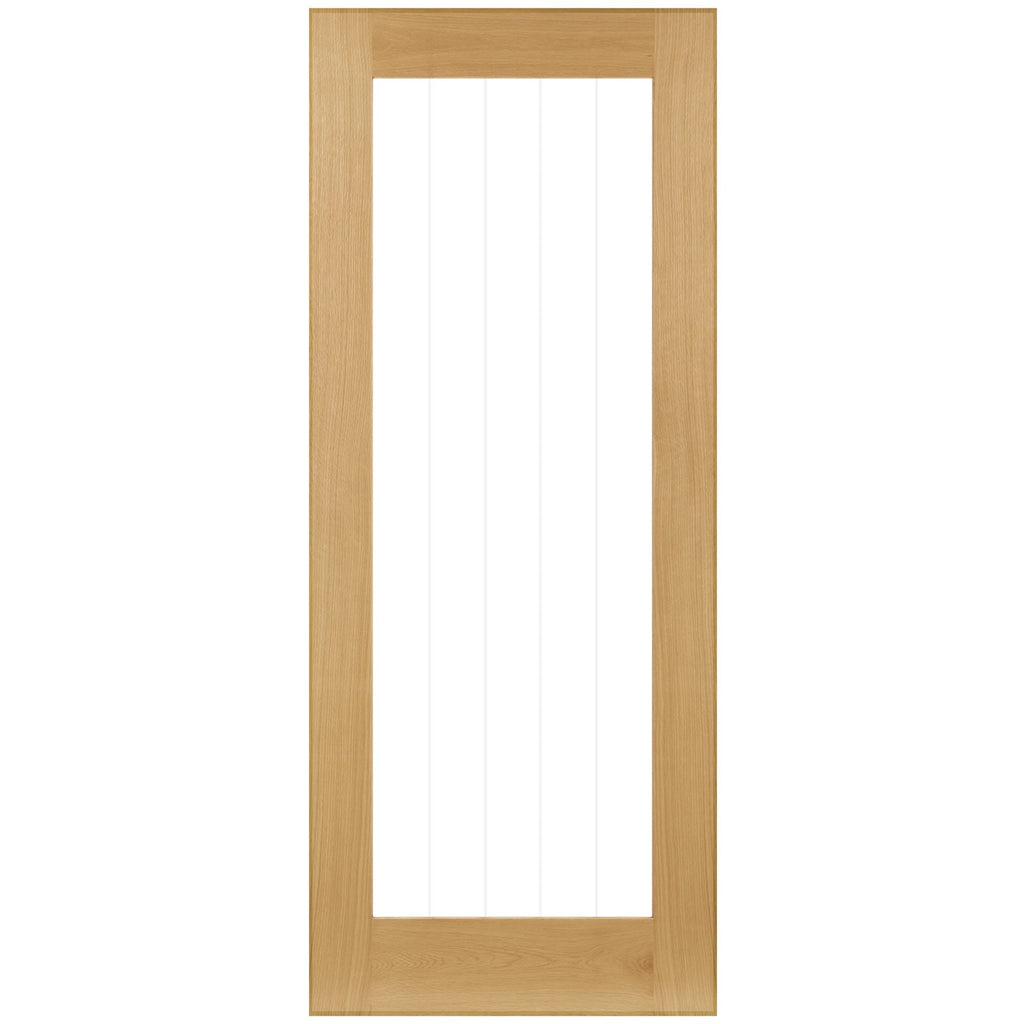 ThruEasi Oak Room Divider - Ely 1L Glazed Prefinished Door Pair with Full Glass Side - 2018mm High - Multiple Widths