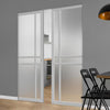 Handmade Eco-Urban® Glasgow 6 Pane Double Absolute Evokit Pocket Door DD6314SG - Frosted Glass - Colour & Size Options