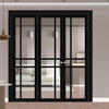 Urban Ultimate® Room Divider Glasgow 6 Pane Door Pair DD6314C with Matching Side - Clear Glass - Colour & Height Options