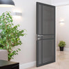 Glasgow 6 Pane Solid Wood Internal Door UK Made DD6314 - Tinted Glass - Eco-Urban® Stormy Grey Premium Primed