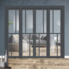 Urban Ultimate® Room Divider Hampton 4 Pane Door Pair DD6413C with Matching Sides - Clear Glass - Colour & Height Options