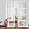 Handmade Eco-Urban® Kochi 8 Pane Double Evokit Pocket Door DD6415G Clear Glass - Colour & Size Options