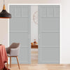 Bespoke Handmade Eco-Urban® Lagos 6 Panel Double Evokit Pocket Door DD6427 - Colour Options