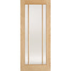 Sirius Tubular Stainless Steel Sliding Track & Lincoln 3 Pane Oak Door - Frosted Glass - Unfinished