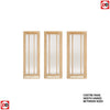 Saturn Tubular Stainless Steel Sliding Track & Lincoln 3 Pane Oak Double Door - Frosted Glass - Unfinished