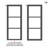 Urban Ultimate® Room Divider Manchester 3 Pane Door Pair DD6306F - Frosted Glass with Full Glass Sides - Colour & Size Options