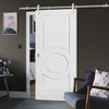 Saturn Tubular Stainless Steel Sliding Track & Montpellier 3 Panel Door - Primed