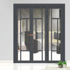 Urban Ultimate® Room Divider Morningside 5 Pane Door Pair DD6437C with Matching Side - Clear Glass - Colour & Height Options