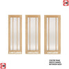 Lincoln Glazed Oak Internal Door Pair - Frosted Glass