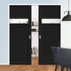 Handmade Eco-Urban® Orkney 1 Pane 2 Panel Double Evokit Pocket Door DD6403G Clear Glass - Colour & Size Options