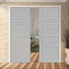 Bespoke Handmade Eco-Urban® Oslo 7 Panel Double Evokit Pocket Door DD6400 - Colour Options