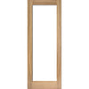 Four Folding Doors & Frame Kit - Pattern 10 Oak 2+2 - Frosted Glass - Unfinished