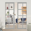 Handmade Eco-Urban® Perth 8 Pane Double Absolute Evokit Pocket Door DD6318G - Clear Glass - Colour & Size Options