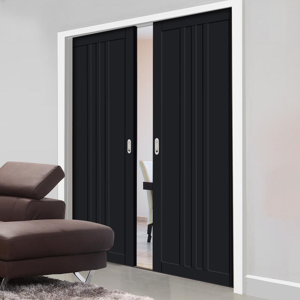 Handmade Eco-Urban® Skye 4 Panel Double Evokit Pocket Door DD6435 - Colour & Size Options