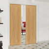 Sorrento Oak Double Evokit Pocket Doors - Prefinished