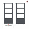 Urban Ultimate® Room Divider Staten 3 Pane 1 Panel Door Pair DD6310T - Tinted Glass with Full Glass Sides - Colour & Size Options