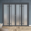 Urban Ultimate® Room Divider Suburban 4 Pane Door Pair DD6411F - Frosted Glass with Full Glass Sides - Colour & Size Options