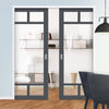 Handmade Eco-Urban® Sydney 5 Pane Double Evokit Pocket Door DD6417G Clear Glass - Colour & Size Options