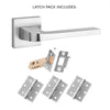 Tupai Rapido CurvaLine Valbona Lever on Square Rose - Satin Chrome Handle Pack