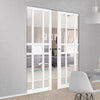 Handmade Eco-Urban® Tromso 8 Pane 1 Panel Double Absolute Evokit Pocket Door DD6402G Clear Glass - Colour & Size Options