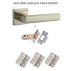 Two Pack Forme Alila Designer Lever on Minimal Square Rose - Satin Nickel