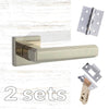 Two Pack Forme Alila Designer Lever on Minimal Square Rose - Polished Nickel