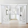 Double Sliding Door & Wall Track - Calypso Aurora White Primed Doors - Clear Glass