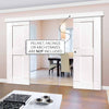 Double Sliding Door & Wall Track - Eccentro White Primed Doors