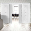 Bespoke Thruslide Altino Flush - 4 Sliding Doors and Frame Kit - White Primed