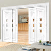 Bespoke Thruslide Altino Glazed - 4 Sliding Doors and Frame Kit - White Primed