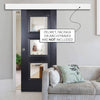 Single Sliding Door & Wall Track - Amsterdam Black Primed Door - Clear Glass - Unfinished