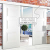 Double Sliding Door & Wall Track - Amsterdam 3 Panel Doors - White Primed