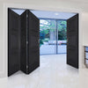 Five Folding Doors & Frame Kit - Antwerp 3 Panel 3+2 - Black Primed